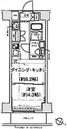 スパシエ幡ヶ谷 3階1DKの間取り