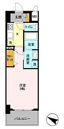 G-note 3階1Kの間取り