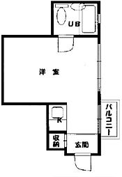 日本橋センチュリープラザ 3階ワンルームの間取り