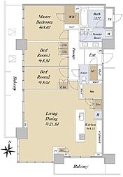 パークタワー西新宿 3LDKの間取図画像