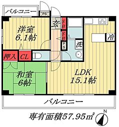 東京メトロ東西線 行徳駅 徒歩8分の賃貸マンション 7階2LDKの間取り