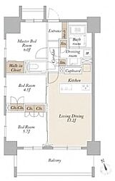 ライトテラス新宿御苑 10階3LDKの間取り