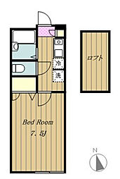 メインシティガーデン新井弐番館 1階1Kの間取り