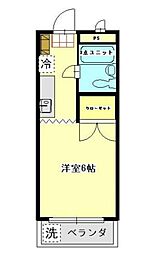 グランドール鶴川 1Kの間取図画像