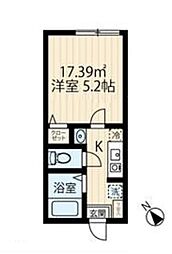 川崎市多摩区生田6丁目アパート 1Kの間取図画像