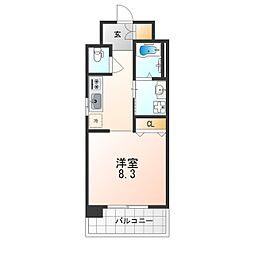 エルベコート豊中服部 1Kの間取図画像