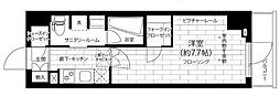 ステージグランデ亀有アジールコート 1Kの間取図画像