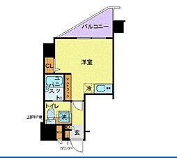 京王線 初台駅 徒歩5分の賃貸マンション 8階ワンルームの間取り