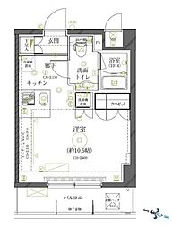 クレイシア世田谷船橋 4階ワンルームの間取り