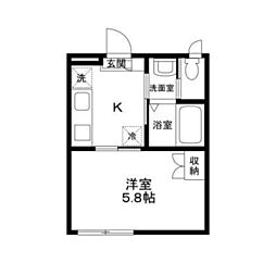 プロムナードレジデンス 2階1Kの間取り