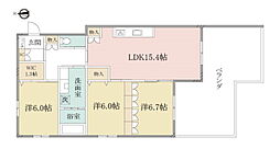 (シニア限定)ヘーベルヴィレッジ蕨～SHIMANO～ 3LDKの間取図画像