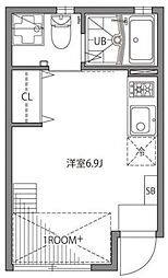 ソシガヤテラスN ワンルームの間取図画像