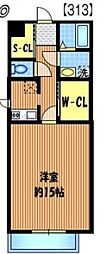 カリーノ玉川上水 1Kの間取図画像