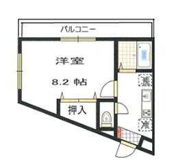 龍生堂橋本ビル 5階1Kの間取り