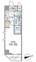 プルミエ秋葉原イースト 1Kの間取図画像