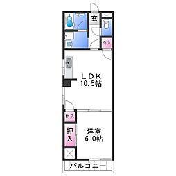 JR阪和線 和歌山駅 徒歩5分の賃貸マンション 4階1LDKの間取り
