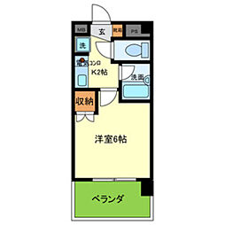 スタジオニュートラッド 1Kの間取図画像