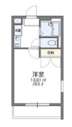 レオパレスフォンティーヌ2 1Kの間取図画像