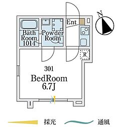 蕨市北町1丁目アパート 1Kの間取図画像
