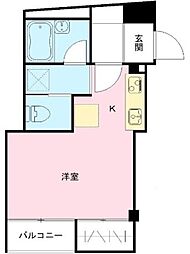 ヴェラーチェ大岡山 ワンルームの間取図画像