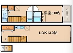 プライムガーデン千歳烏山 2階1LDKの間取り