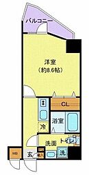 東武大師線 大師前駅 徒歩9分の賃貸マンション 2階1Kの間取り