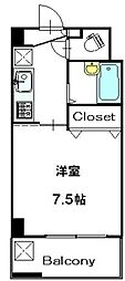 第13花園ビル 1Kの間取図画像
