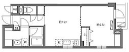 ワーフときわ台 1DKの間取図画像