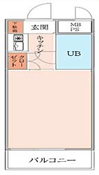 日神パレス西新宿 ワンルームの間取図画像