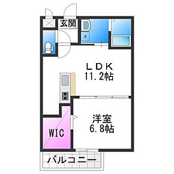 フジパレス今川II番館 1LDKの間取図画像