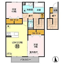 セジュール7 2LDKの間取図画像