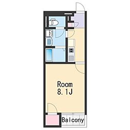 レオネクストメゾンエトワール 1階1Kの間取り