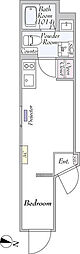 GRADONishi-Nippori ワンルームの間取図画像