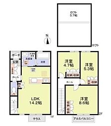 フォレストメゾン聖蹟B棟 3LDKの間取図画像
