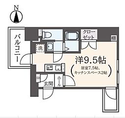 ベータ川崎 6階ワンルームの間取り