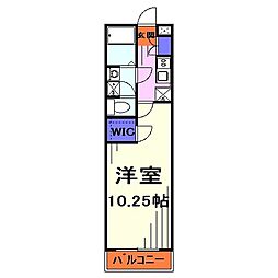 アムールTea 1Kの間取図画像