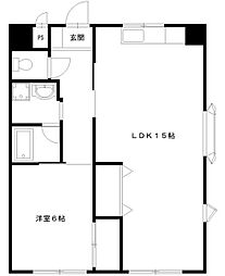 相模が丘ハイム 3階1LDKの間取り