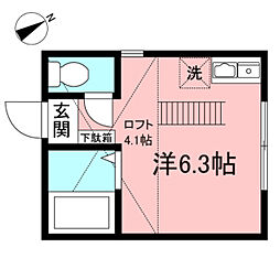 ベルグ溝の口 ワンルームの間取図画像