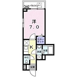 ル　コンフィーエ　サンカント 4階1Kの間取り