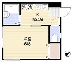 サンヒルズ駒込 2階1Kの間取り
