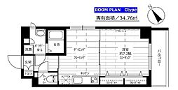 ステージグランデ江古田 3階1Kの間取り