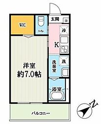 キャメル柏の葉キャンパス7Ｂ 2階1Kの間取り