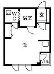ID.1953/α 4階ワンルームの間取り