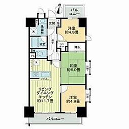 ライオンズマンション本川越駅前 11階3LDKの間取り