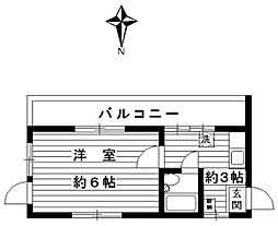 Ｇコーポ 4階1Kの間取り