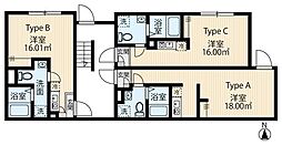 ハーモニーコート東尾久 1階ワンルームの間取り