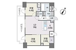 MODERNPALAZZO天神南2 3LDKの間取図画像