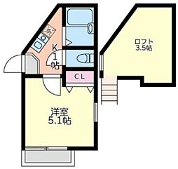 西横浜アーバンヒル 1Kの間取図画像