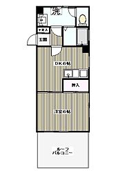 第2サンマリノ田中 1DKの間取図画像