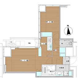 ホワイトタワー浜松町 1LDKの間取図画像